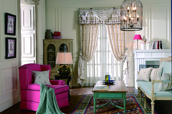 白色印花窗簾 白色印花窗簾